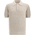 Brunello Cucinelli FW25 Ribbed Knit Collar Cotton Polo Shirt – Men's