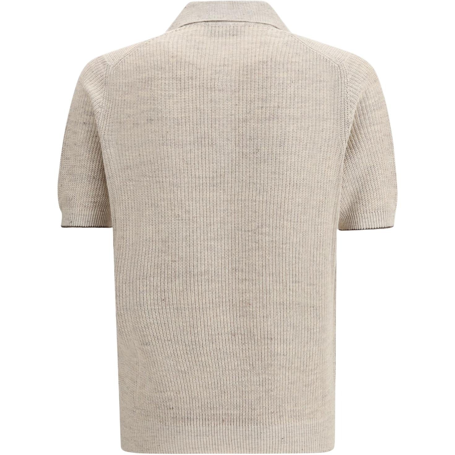 Brunello Cucinelli FW25 Ribbed Knit Collar Cotton Polo Shirt – Men's