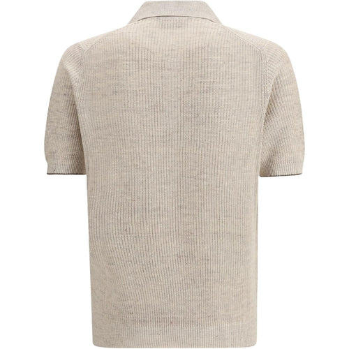 Brunello Cucinelli FW25 Ribbed Knit Collar Cotton Polo Shirt – Men's