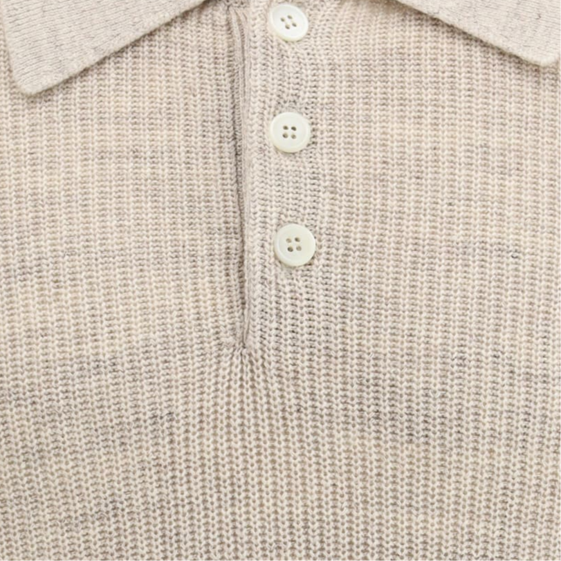 Brunello Cucinelli FW25 Ribbed Knit Collar Cotton Polo Shirt – Men's